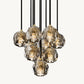 BOULE DE CRISTAL SMOKE GLASS ROUND CLUSTER CHANDELIER 14"