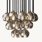 BOULE DE CRISTAL SMOKE GLASS ROUND CLUSTER CHANDELIER 19"