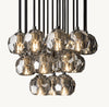 BOULE DE CRISTAL SMOKE GLASS ROUND CLUSTER CHANDELIER 19"