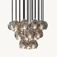 BOULE DE CRISTAL SMOKE GLASS ROUND CLUSTER CHANDELIER 19"