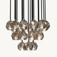 BOULE DE CRISTAL SMOKE GLASS ROUND CLUSTER CHANDELIER 24"
