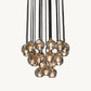 BOULE DE CRISTAL SMOKE GLASS ROUND CLUSTER CHANDELIER 24"