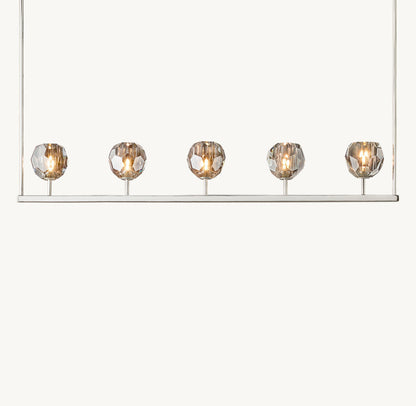 BOULE DE CRISTAL SMOKE GLASS LINEAR CHANDELIER 48"