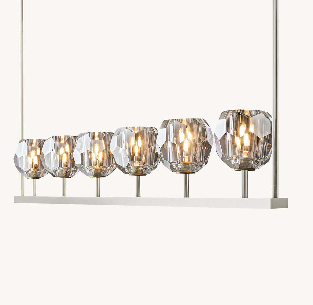 BOULE DE CRISTAL SMOKE GLASS LINEAR CHANDELIER 60"