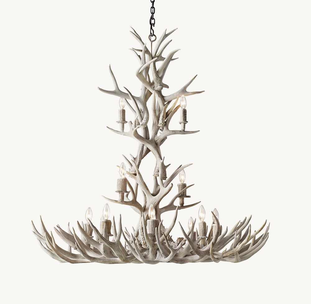 NATURAL ANTLER CHANDELIER 48"