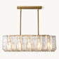 LATTICE CLEAR GLASS RECTANGULAR CHANDELIER 49"