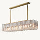 LATTICE CLEAR GLASS RECTANGULAR CHANDELIER 67"
