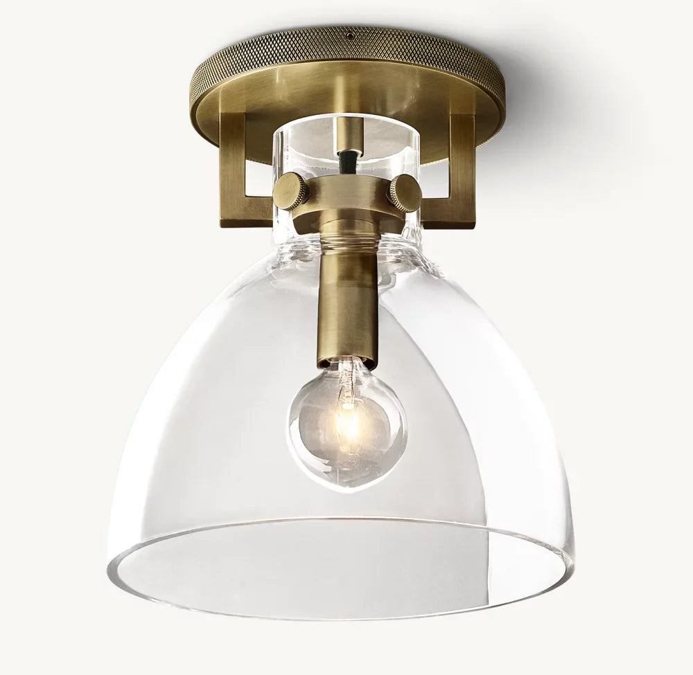 MACHINIST GLASS CLOCHE FLUSHMOUNT
