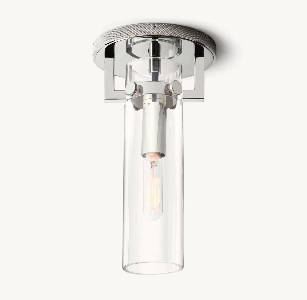 Machinist Glass Cylinder Flushmount