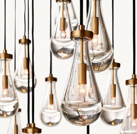 RAINDROP RECTANGULAR CHANDELIER 72"