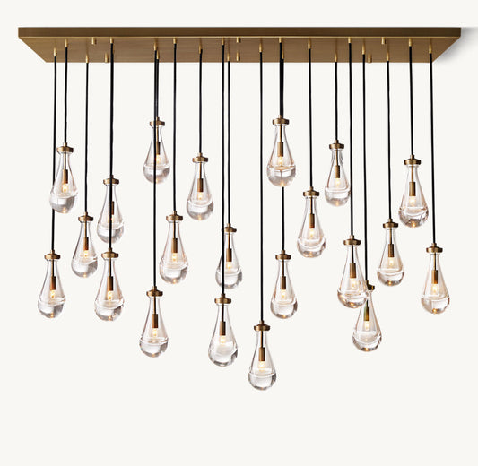 RAINDROP RECTANGULAR CHANDELIER 72"
