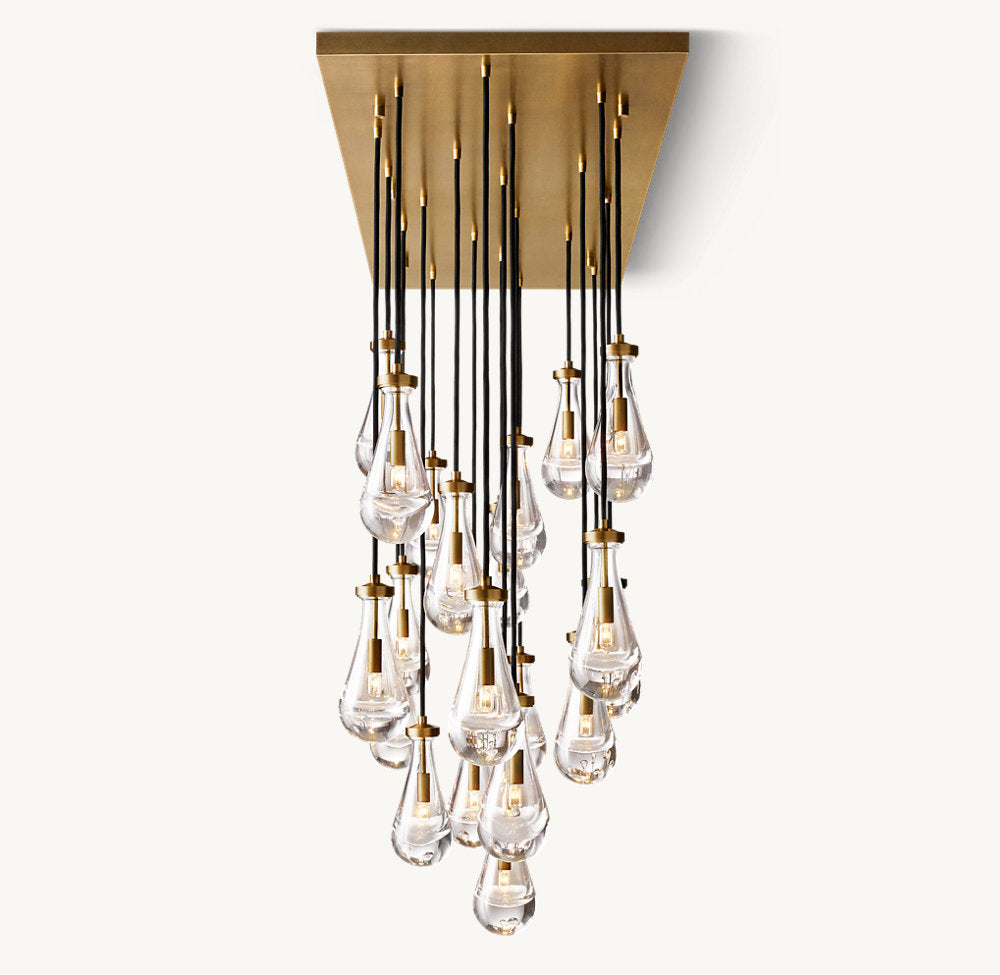 RAINDROP RECTANGULAR CHANDELIER 72"