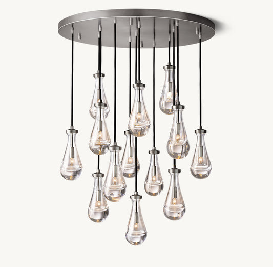 RAINDROP ROUND CHANDELIER 36"