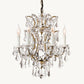 19TH C. ROCOCO IRON & CRYSTAL ROUND CHANDELIER 18"