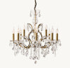 19TH C. ROCOCO IRON & CRYSTAL ROUND CHANDELIER 28"