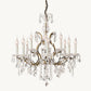 19TH C. ROCOCO IRON & CRYSTAL ROUND CHANDELIER 28"