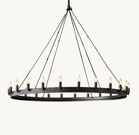 CAMINO VINTAGE CANDELABRA ROUND CHANDELIER 50"