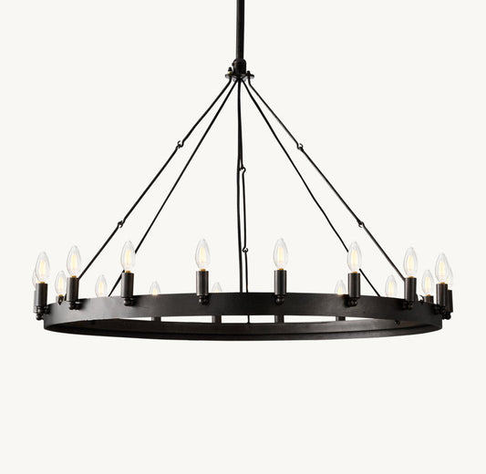 CAMINO VINTAGE CANDELABRA ROUND CHANDELIER 38"