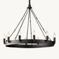 CAMINO VINTAGE CANDELABRA ROUND CHANDELIER 26"
