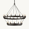 CAMINO VINTAGE CANDELABRA TWO-TIER CHANDELIER 38"
