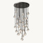 BOULE DE CRISTAL CLEAR GLASS ROUND CLUSTER CHANDELIER 30"
