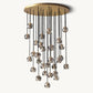 BOULE DE CRISTAL SMOKE GLASS ROUND CLUSTER CHANDELIER 40"