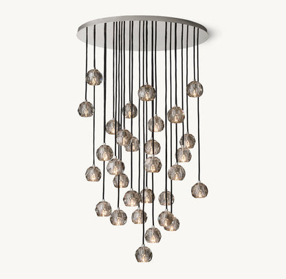BOULE DE CRISTAL SMOKE GLASS ROUND CLUSTER CHANDELIER 40"