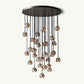 BOULE DE CRISTAL SMOKE GLASS ROUND CLUSTER CHANDELIER 40"