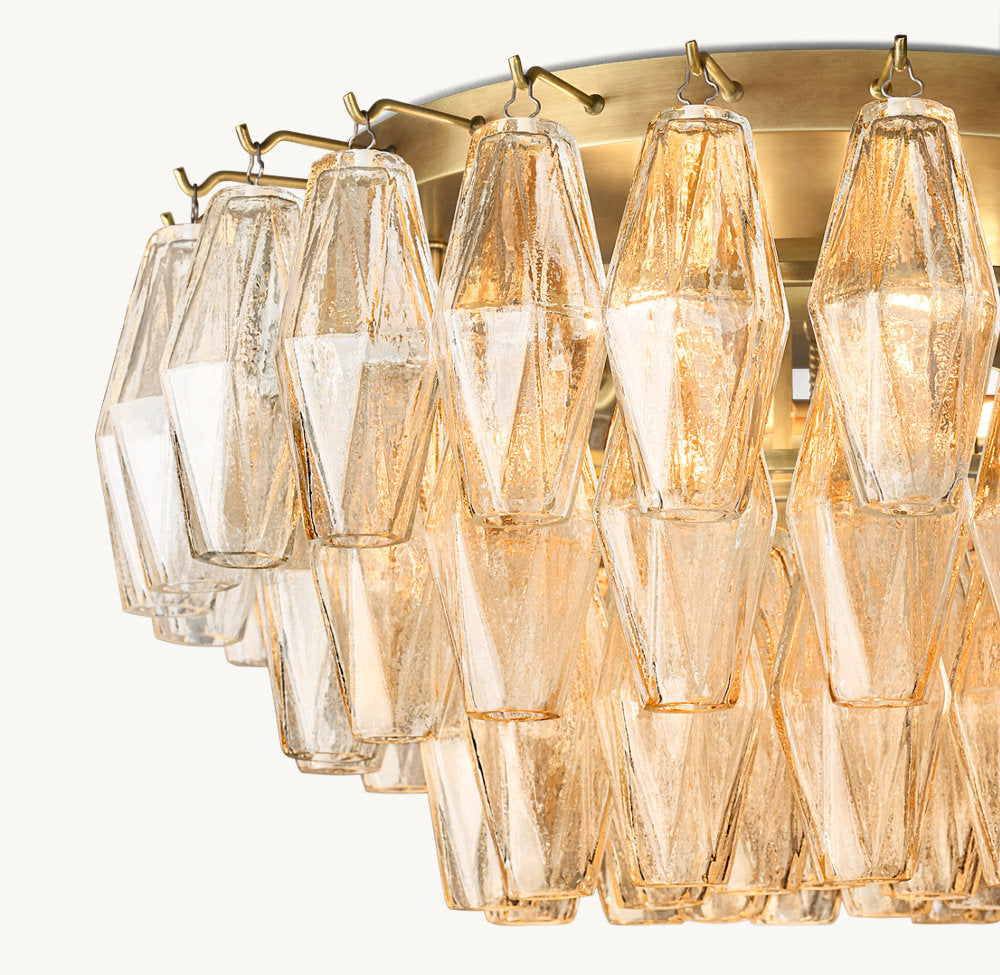 CHIARA CLEAR GLASS FLUSHMOUNT 22"
