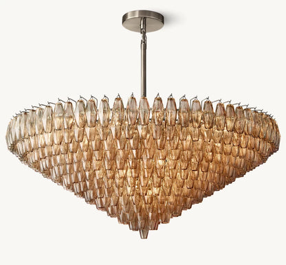 CHIARA SMOKE GLASS TIERED ROUND CHANDELIER 62"