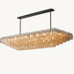 CHIARA CLEAR GLASS TIERED RECTANGULAR CHANDELIER 74"
