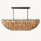 CHIARA SMOKE GLASS TIERED RECTANGULAR CHANDELIER 54"