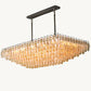 CHIARA CLEAR GLASS TIERED RECTANGULAR CHANDELIER 54"