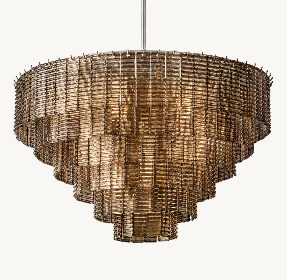 SIRENE SMOKE GLASS ROUND CHANDELIER 41"