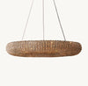 CRYSTAL HALO SMOKE ROUND LED CHANDELIER 32"