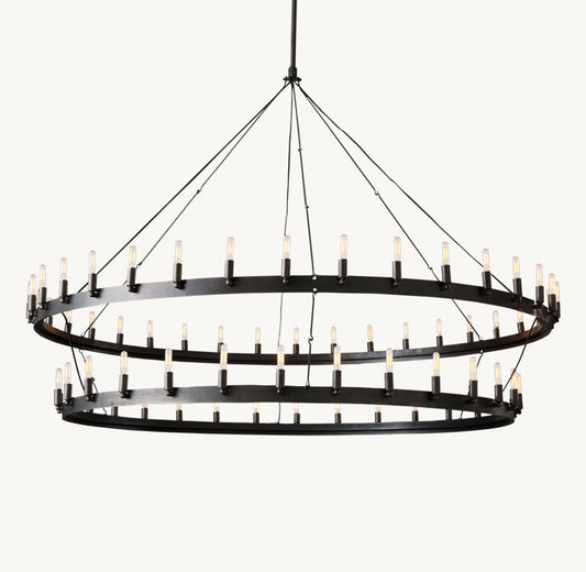 CAMINO VINTAGE FILAMENT TWO-TIER CHANDELIER 71"