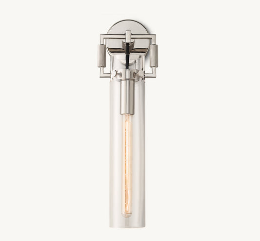 MACHINIST GLASS CYLINDER SCONCE 16"