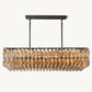 CHIARA SMOKE GLASS RECTANGULAR CHANDELIER 54"