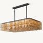CHIARA SMOKE GLASS RECTANGULAR CHANDELIER 54"