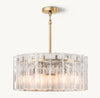 LATTICE CLEAR GLASS ROUND CHANDELIER 37"
