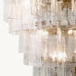 LATTICE CLEAR GLASS TIERED ROUND CHANDELIER 47"