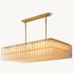 CHIARA CLEAR GLASS RECTANGULAR CHANDELIER 54"