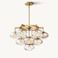 CABRETTE CLEAR GLASS ROUND CHANDELIER 36"