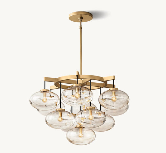 Cabrete Clear Glass Round Chandelier 36"
