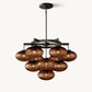 CABRETTE AMBER GLASS ROUND CHANDELIER 36"