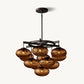 CABRETTE AMBER GLASS ROUND CHANDELIER 36"