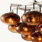 CABRETTE AMBER GLASS ROUND CHANDELIER 48"