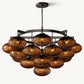 CABRETTE AMBER GLASS ROUND CHANDELIER 48"