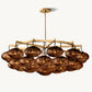 CABRETTE AMBER GLASS ROUND CHANDELIER 60"