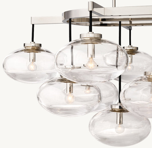 CABRETTE CLEAR GLASS LINEAR CHANDELIER 54"